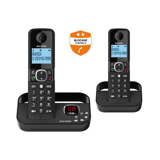 Téléphone fixe sans fil Alcatel F860 Voice Duo Noir