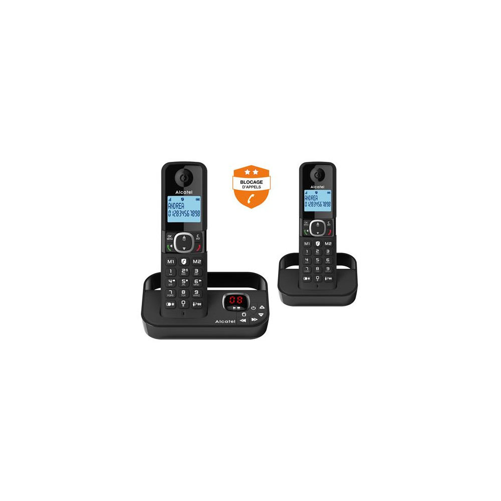 Téléphone fixe sans fil Alcatel F860 Voice Duo Noir