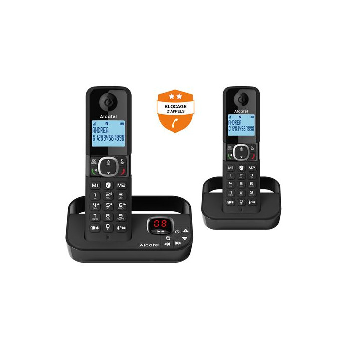 Téléphone fixe sans fil Alcatel F860 Voice Duo Noir