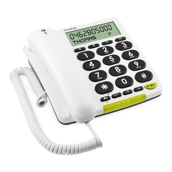 Téléphone fixe avec fil Doro PhoneEasy 312cs Blanc