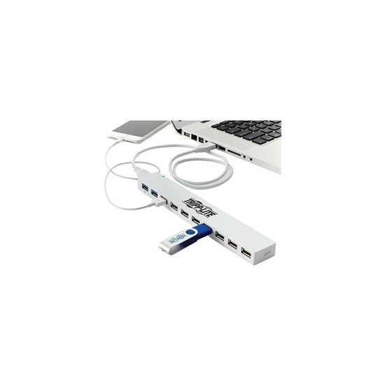 Tripp Lite series 10-Port USB 3.0 / USB 2.0 Combo Hub - USB Charging, 2 USB 3.0 & 8 USB 2.0 Ports - Concentrateur (hub) - 2 x Su