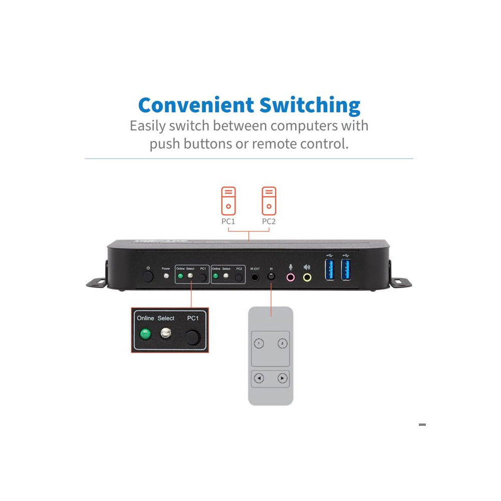 KVM Switch EATON 2-Port HDMI/USB 4K 60Hz HDR