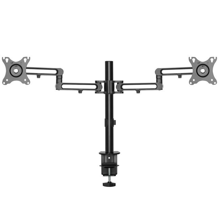 Support Double Écran - EATON - Flex-Arm - Réglage à une touche - Capacité 10 kg - Noir