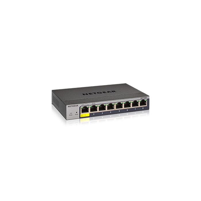 NETGEAR GS108T-300 Géré L2/L3/L4 Gigabit Ethernet (10/100/1000) Gris - Neuf