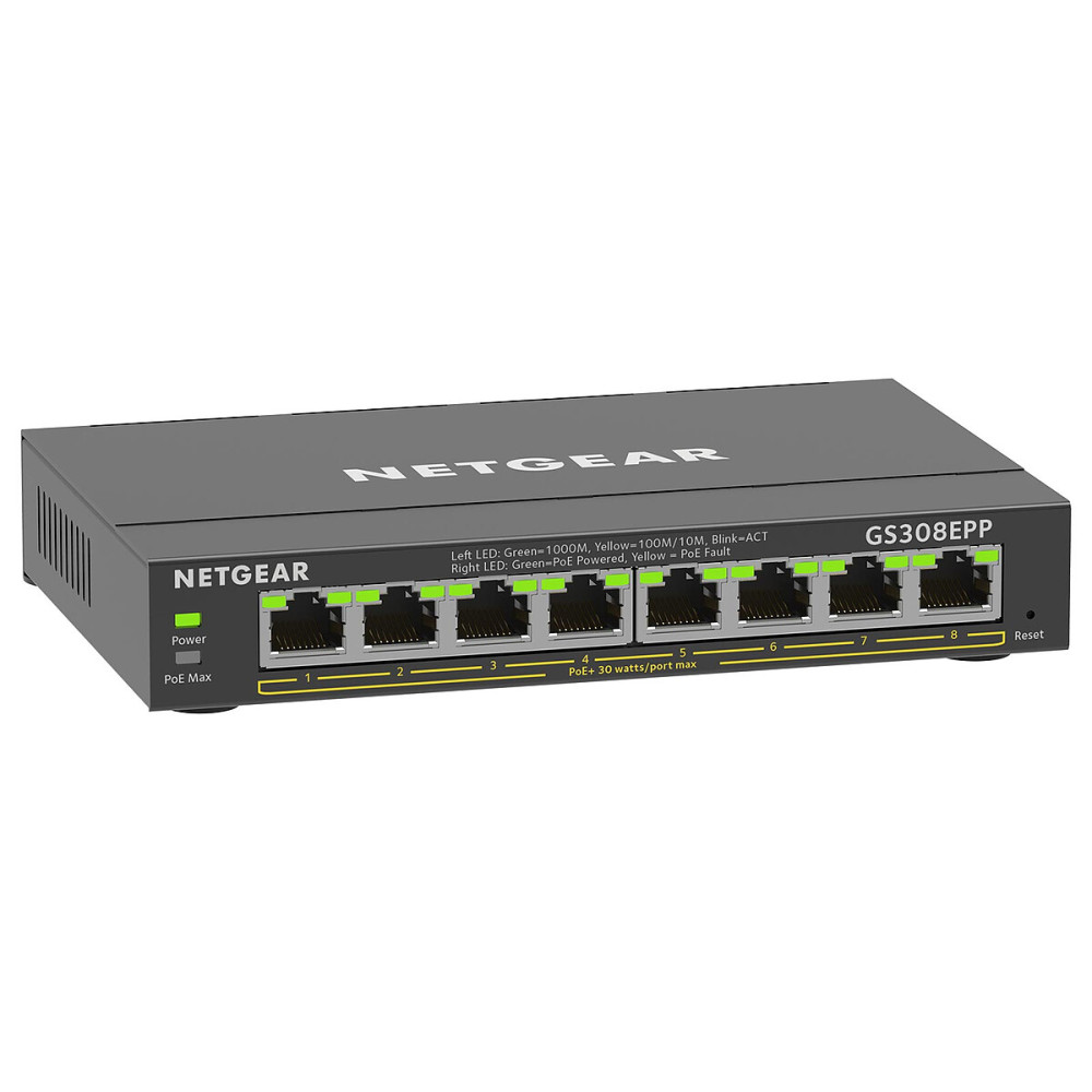 Switch Smart Manageable Netgear GS308EPP - 8 ports PoE+