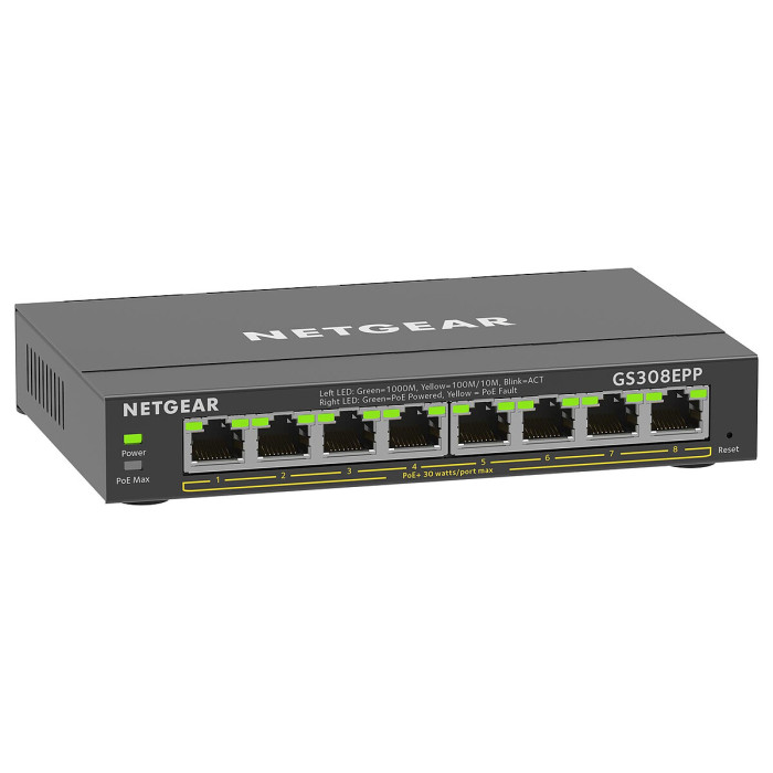 Switch Smart Manageable Netgear GS308EPP - 8 ports PoE+