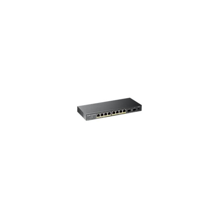 GS1100-10HP - Commutateur - non géré - 8 x 10/100/1000 (PoE+) + 2 x Gigabit SFP - de bureau, fixation murale - PoE+ (130 W)