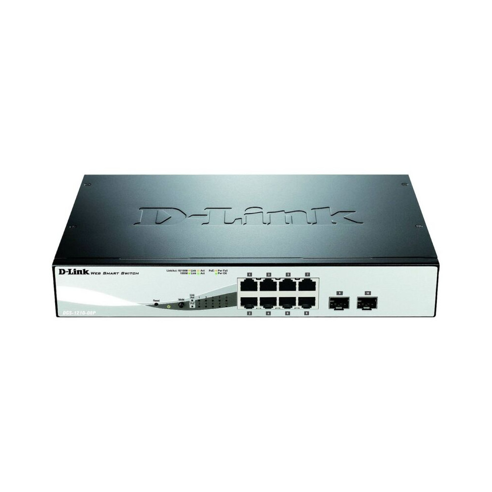 Switch Réseau Rj45/sfp D-link Dgs-1210-08p/e 8+2 Ports 20 Gbit/s Fonction Poe X596902