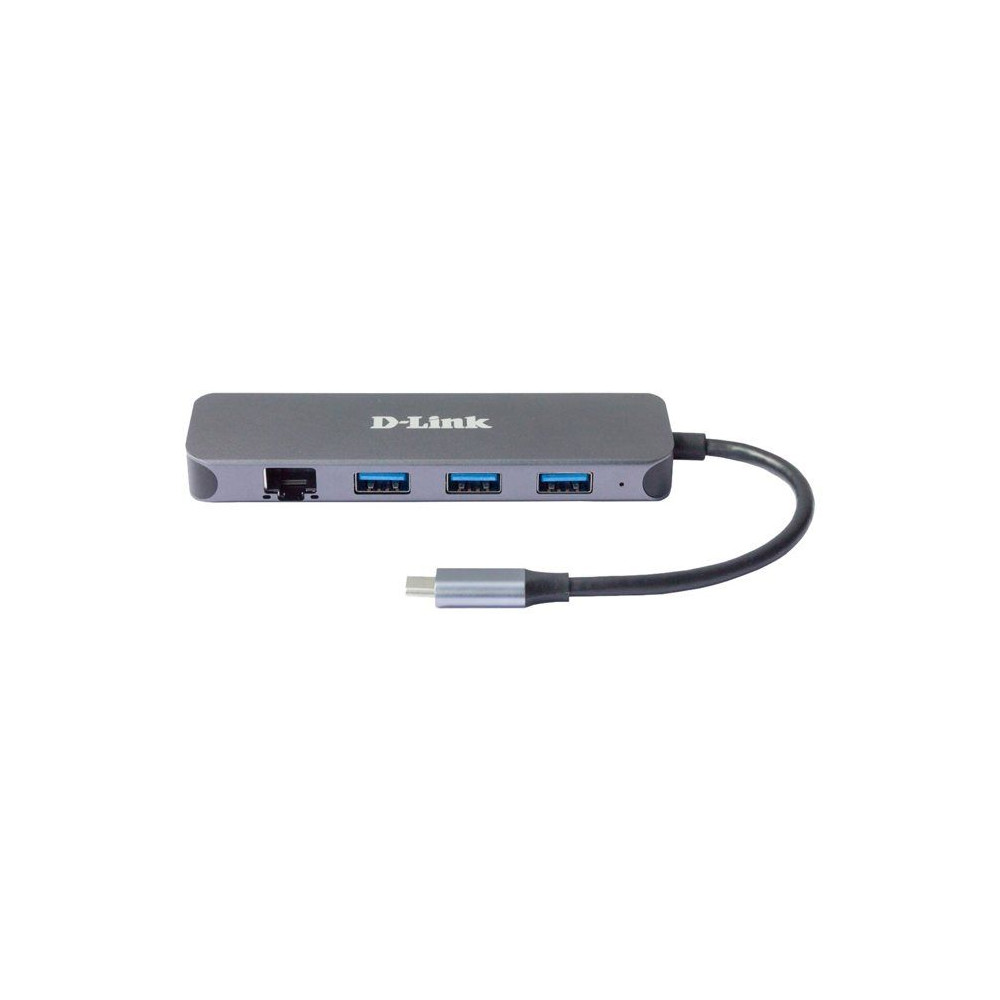 Hub USB-C 5-en-1 - D-Link - DUB-2334 - 3 Ports USB 3.2 - Gigabit Ethernet - Auto-alimenté