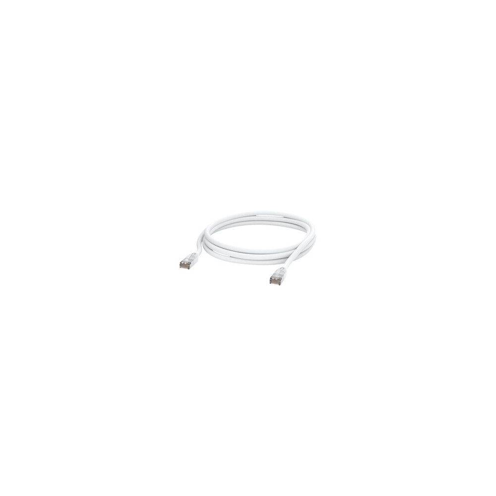 UniFi - Cordon de raccordement - RJ-45 (M) pour RJ-45 (M) - 3 m - 6 mm - STP - CAT 5e - moulé, extérieur, bloqué, robuste - blan