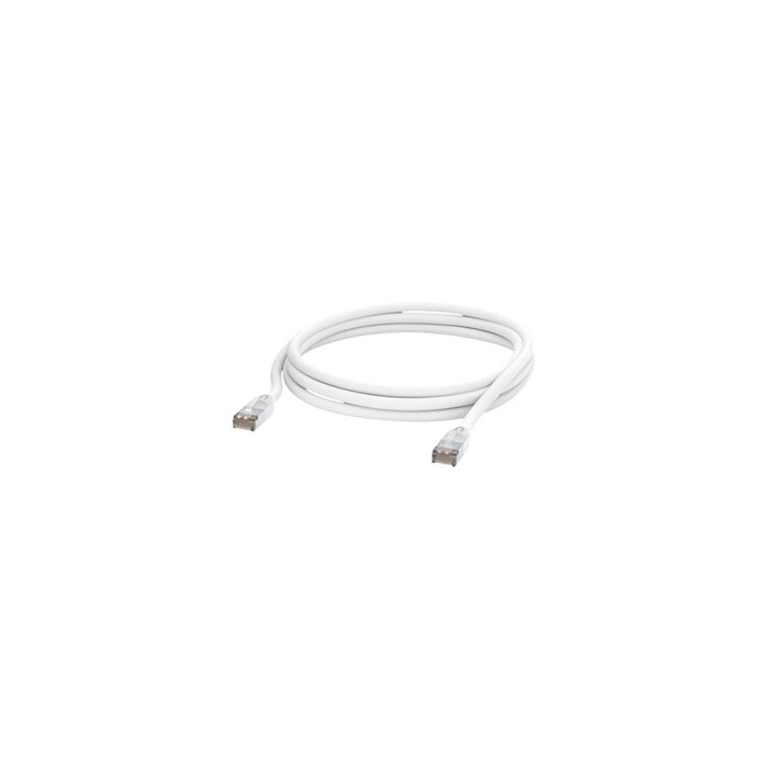 UniFi - Cordon de raccordement - RJ-45 (M) pour RJ-45 (M) - 3 m - 6 mm - STP - CAT 5e - moulé, extérieur, bloqué, robuste - blan