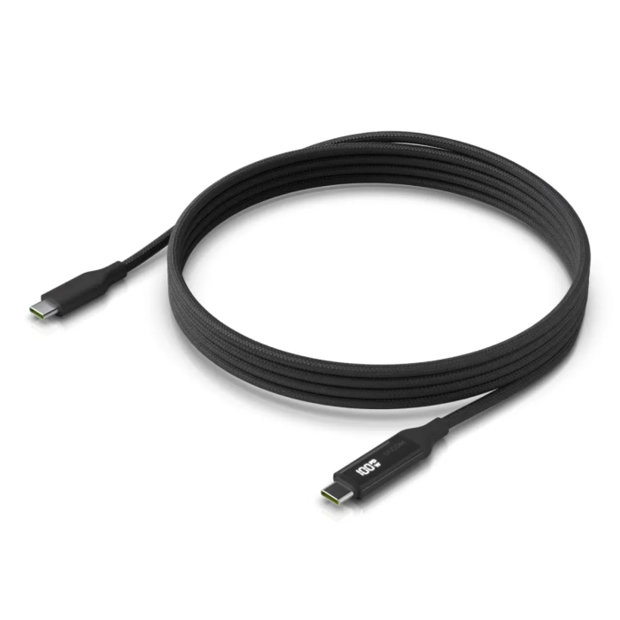 Câble Ubiquiti USB-C 2m 100W Noir avec Écran