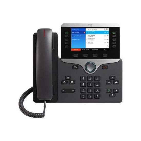 Téléphone Cisco 8861 - Noir - Haut-parleur - Bluetooth - Ethernet/LAN - 800 x 480 pixels - 127 cm (5)