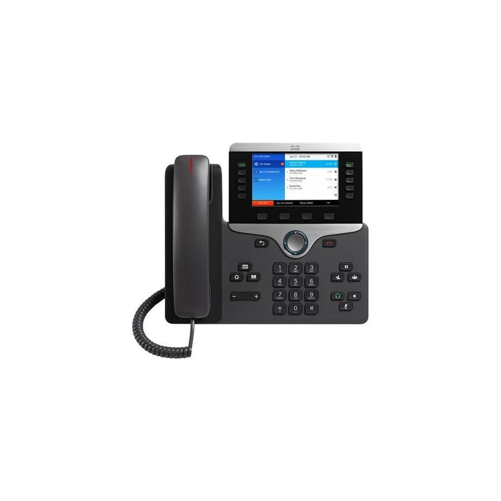 Téléphone Cisco 8861 - Noir - Haut-parleur - Bluetooth - Ethernet/LAN - 800 x 480 pixels - 127 cm (5)