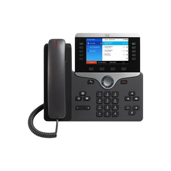 Téléphone Cisco 8861 - Noir - Haut-parleur - Bluetooth - Ethernet/LAN - 800 x 480 pixels - 127 cm (5)