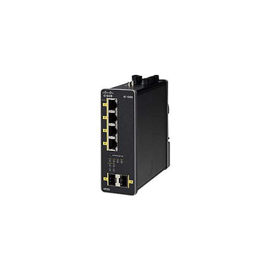 Cisco IE 1000-4P2S-LM Géré Gigabit Ethernet (10/100/1000) Connexion Ethernet, supportant l'alimentation via ce port (PoE) Noir -