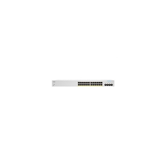 Business 220 Series CBS220-24FP-4G - Commutateur - intelligent - 24 x 10/100/1000 (PoE+) + 4 x Gigabit SFP (liaison montante) - 