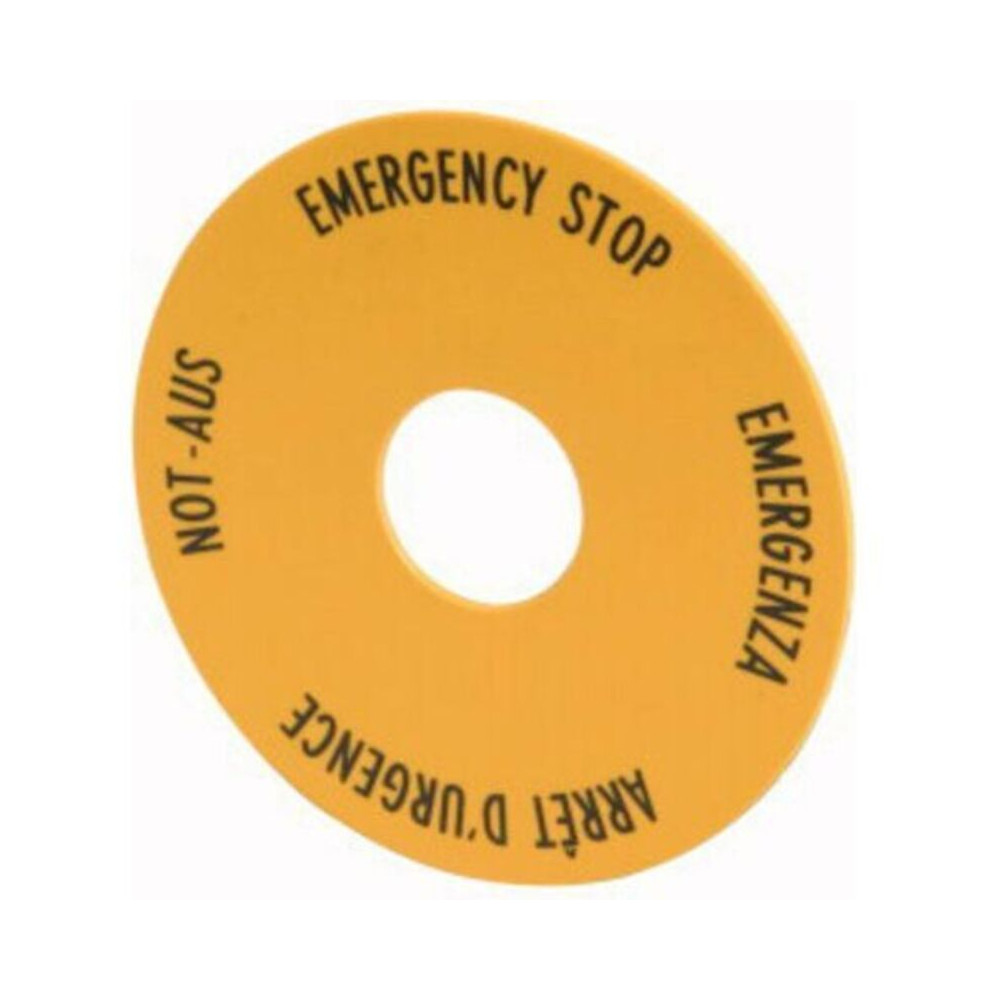 Plaquette De Repérage Eaton 216465 (ø X H) 90 Mm X 90 Mm Not-aus (de, En, Fr, It) Jaune 1 Pc(s)
