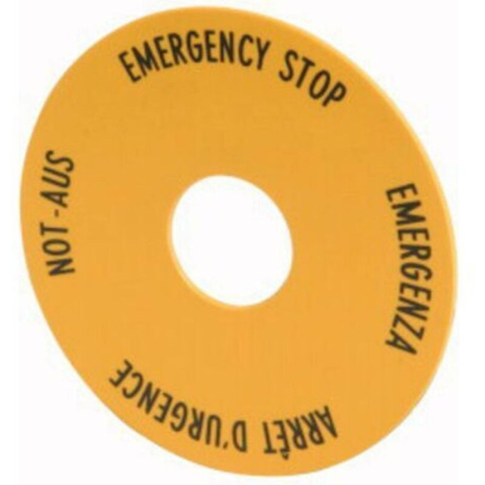 Plaquette De Repérage Eaton 216465 (ø X H) 90 Mm X 90 Mm Not-aus (de, En, Fr, It) Jaune 1 Pc(s)