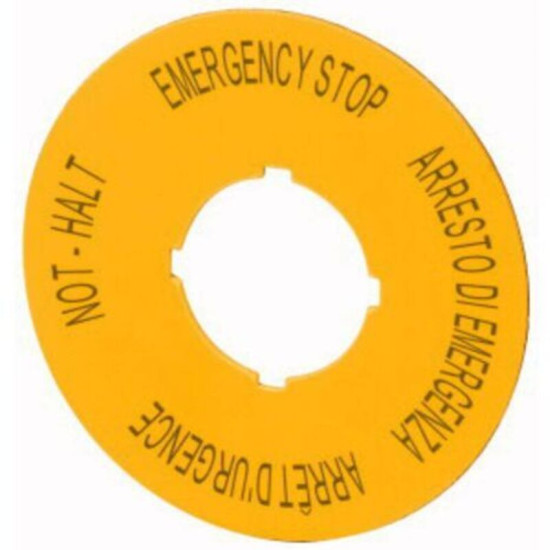 Plaquette De Repérage Eaton M22-xbk11 121372 (ø X H) 60 Mm X 60 Mm Not-halt (de, En, Fr, It) Jaune 1 Pc(s) X995531