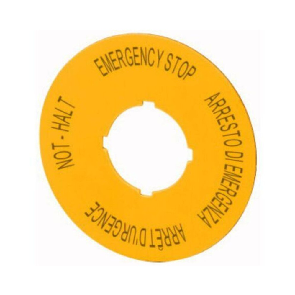 Plaquette De Repérage Eaton M22-xbk11 121372 (ø X H) 60 Mm X 60 Mm Not-halt (de, En, Fr, It) Jaune 1 Pc(s) X995531