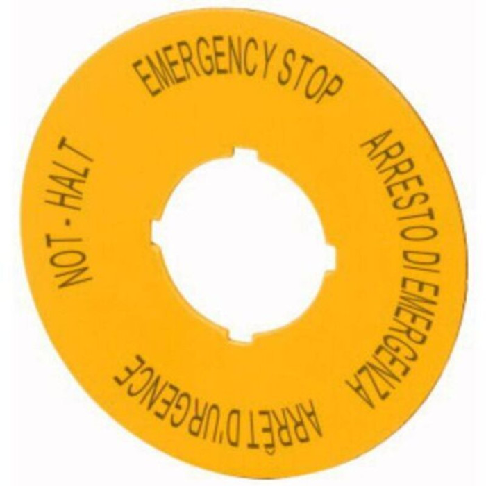 Plaquette De Repérage Eaton M22-xbk11 121372 (ø X H) 60 Mm X 60 Mm Not-halt (de, En, Fr, It) Jaune 1 Pc(s) X995531