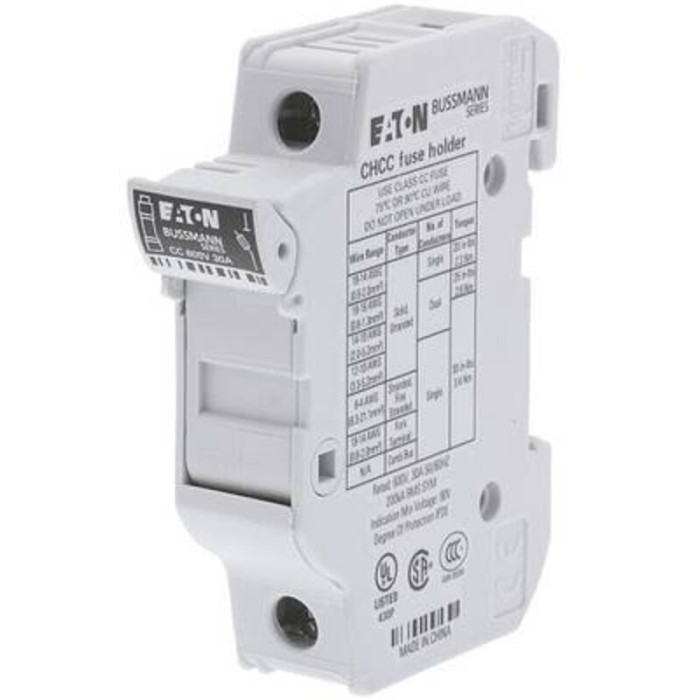 Chcc1du Porte-fusible Monophasé Adapté Pour (fusibles) Fusible 10,3 X 38 Mm 1 Pôle 30 A 600 V 12 Pc(s) X553732 - Eaton