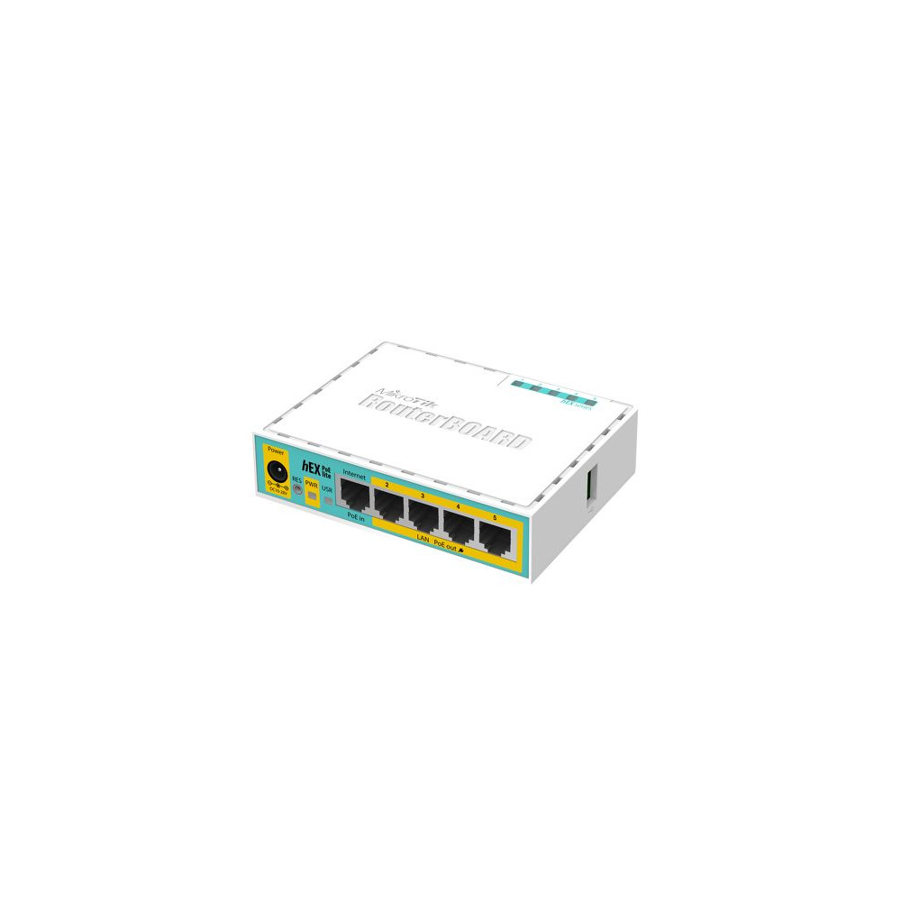 Mikrotik hEX PoE lite Routeur connecté Fast Ethernet Blanc - Neuf