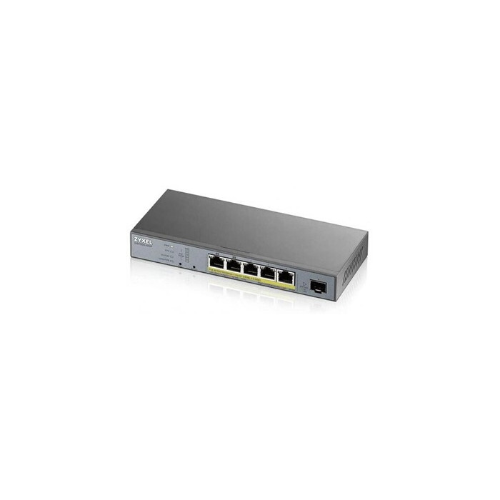 GS1350-6HP - Commutateur - intelligent - 5 x 10/100/1000 (PoE+) + 1 x Gigabit SFP (liaison montante) - de bureau - PoE+ (60 W)