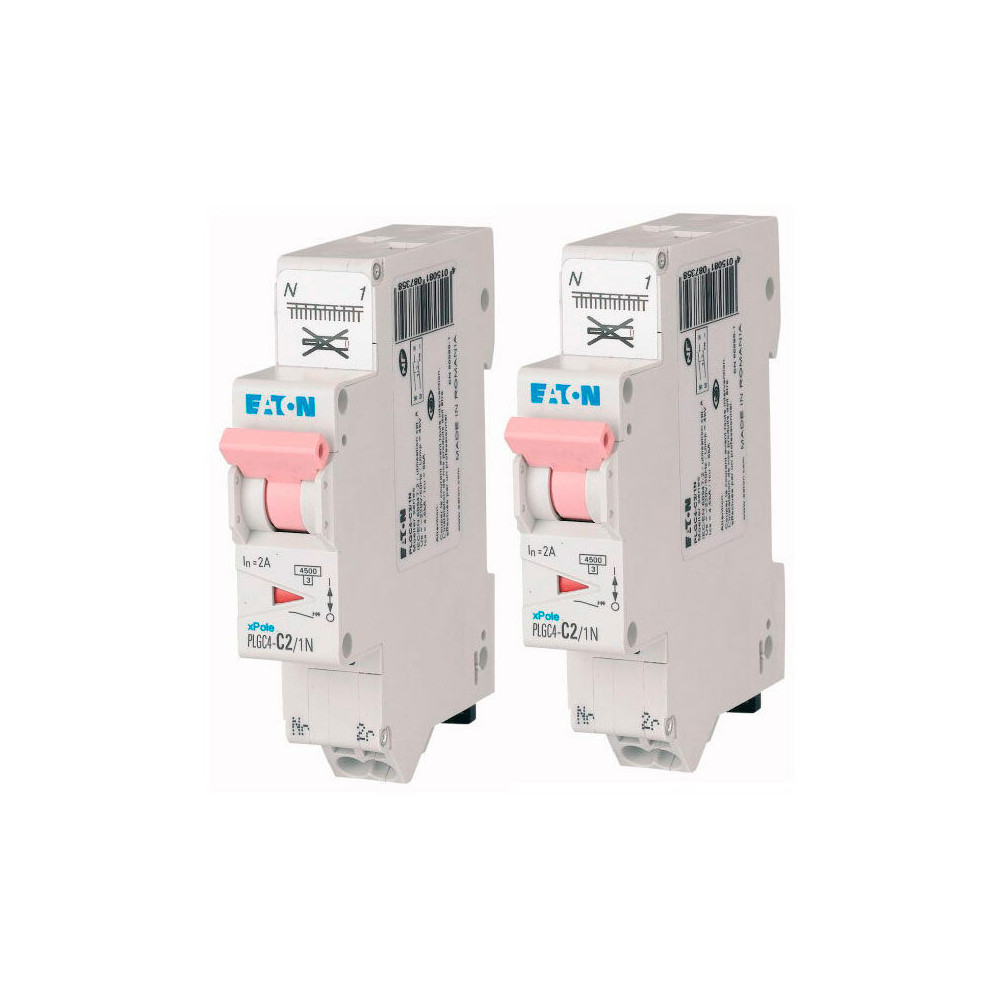Eaton - Lot De 2 Disjoncteurs Auto 2a Plg, Ph+n (en 60898) Courbe C