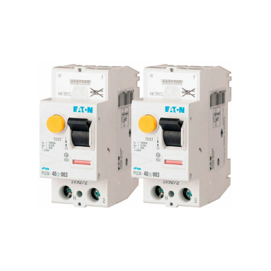 Lot De 2 Interrupteurs Différentiels Auto 40a Type Ac 30ma, Pfgm, Borne À Ressort Eaton