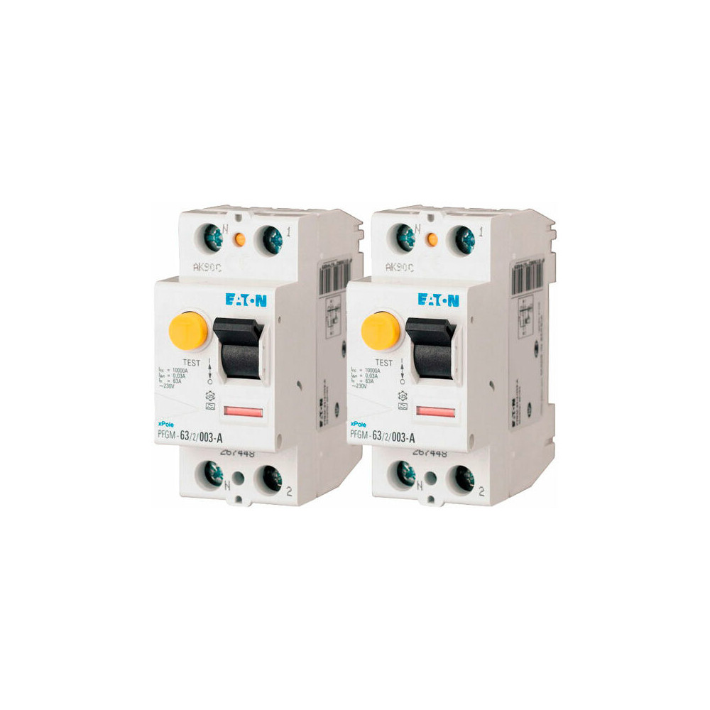 Lot De 2 Interrupteurs Différentiels Pfgm, 2x63a 30ma Type Ac Eaton