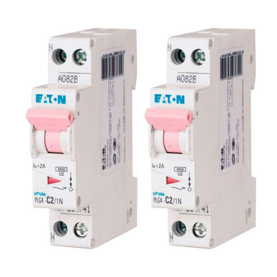 Disjoncteur modulaire - EATON - PLG4 - 2A - Courbe C - Rose