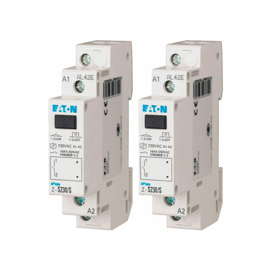 Eaton - Lot de 2 télérupteurs 16A, 230AC, 1 f, 50Hz, 1 module