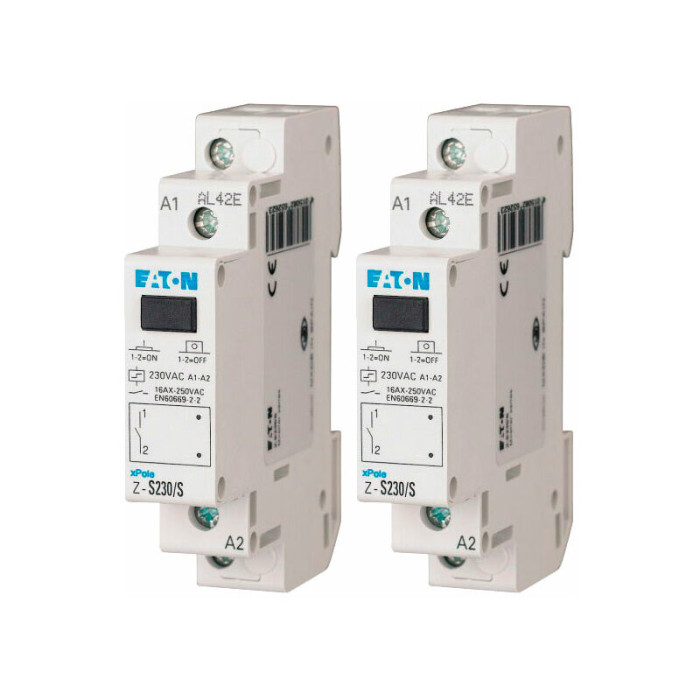 Eaton - Lot de 2 télérupteurs 16A, 230AC, 1 f, 50Hz, 1 module