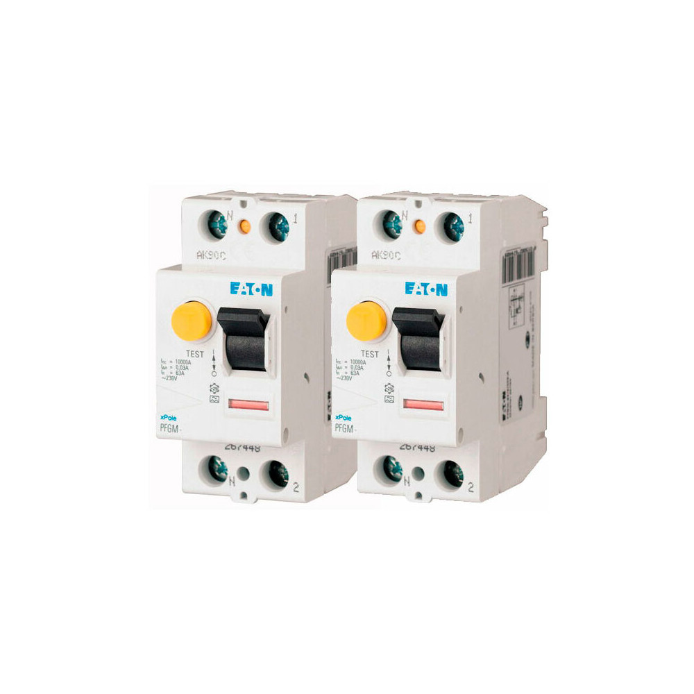 Lot De 2 Interrupteurs Différentiels 40a Pfgm, 30ma Type A Eaton