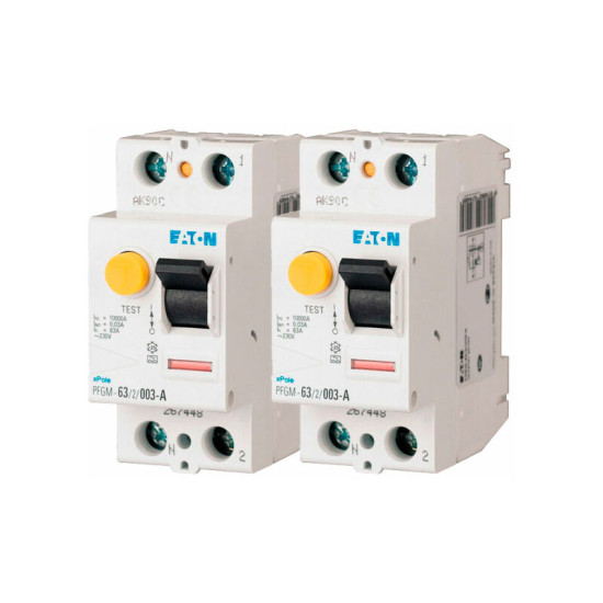 Lot De 2 Interrupteurs Différentiels À Vis 63a Type A, Pfgm, 30ma Eaton
