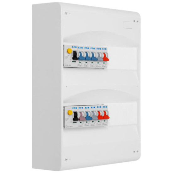 Tableau 2 Rangées Pré-équipé 2 Inter. Diff. 63a + 10 Disjoncteurs - Eaton