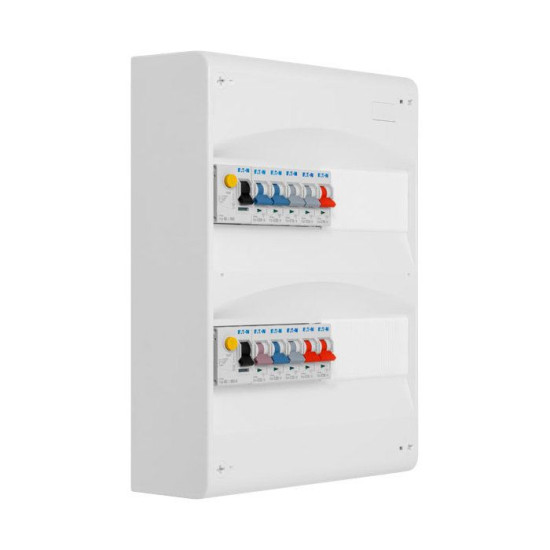 Tableau électrique - EATON - Pré-équipé 2 rangées - 2 interupteurs différentiels 63A - IP30 - IK05