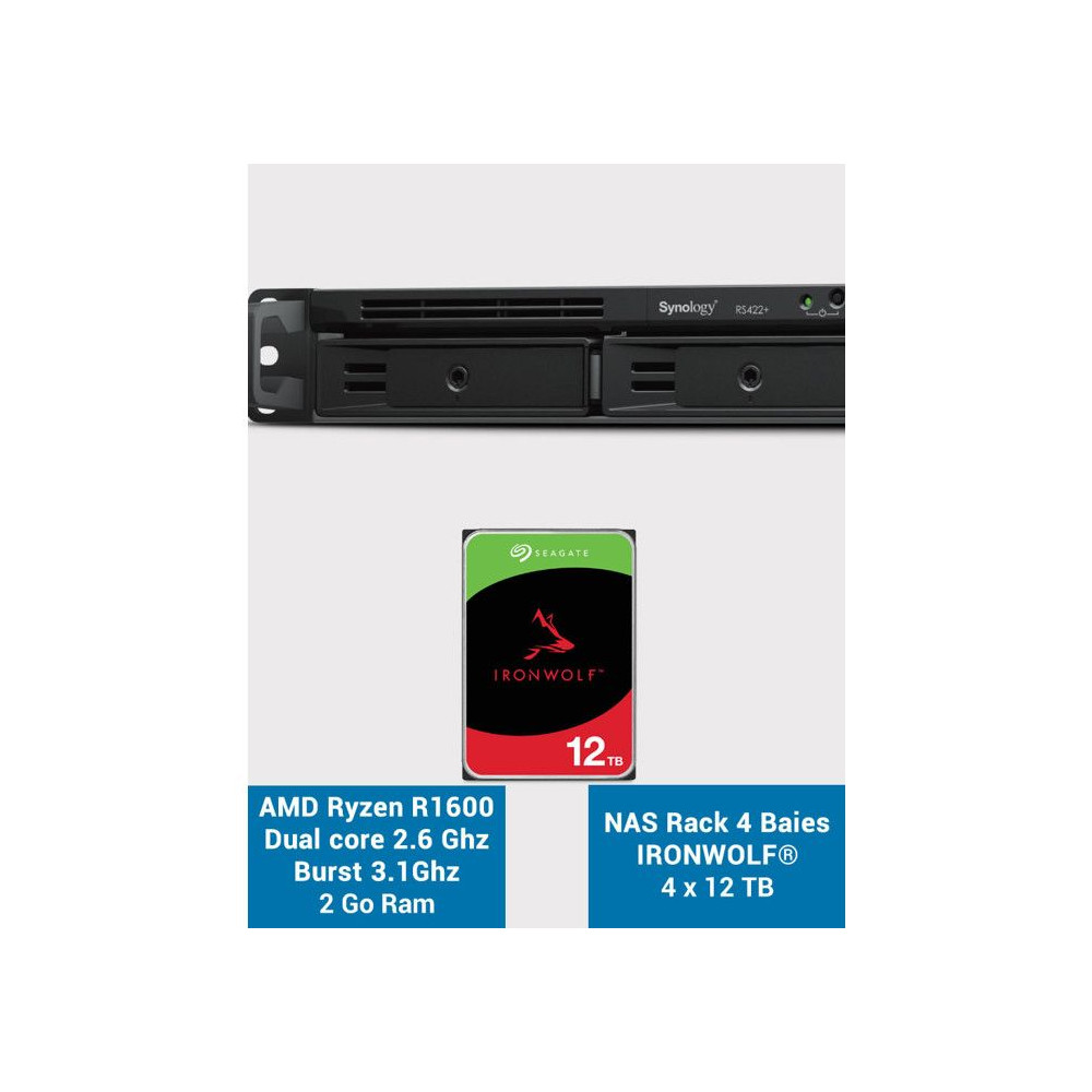 Serveur NAS Rack Synology RS422+ 48To