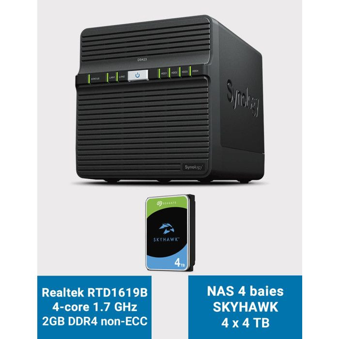 Synology DS423 2GB NAS avec 16To de stockage