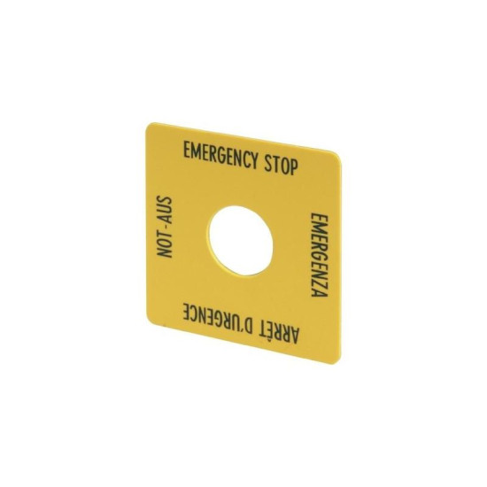Plaques D'Arrêt D'Urgence Forme Carrée Jaune (L X L) 50 Mm X 50 Mm Eaton Sqt1 058874