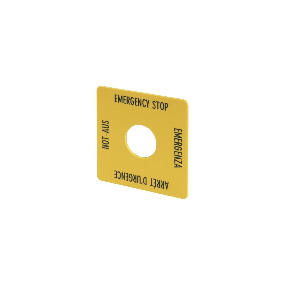 Plaques D'Arrêt D'Urgence Forme Carrée Jaune (L X L) 50 Mm X 50 Mm Eaton Sqt1 058874