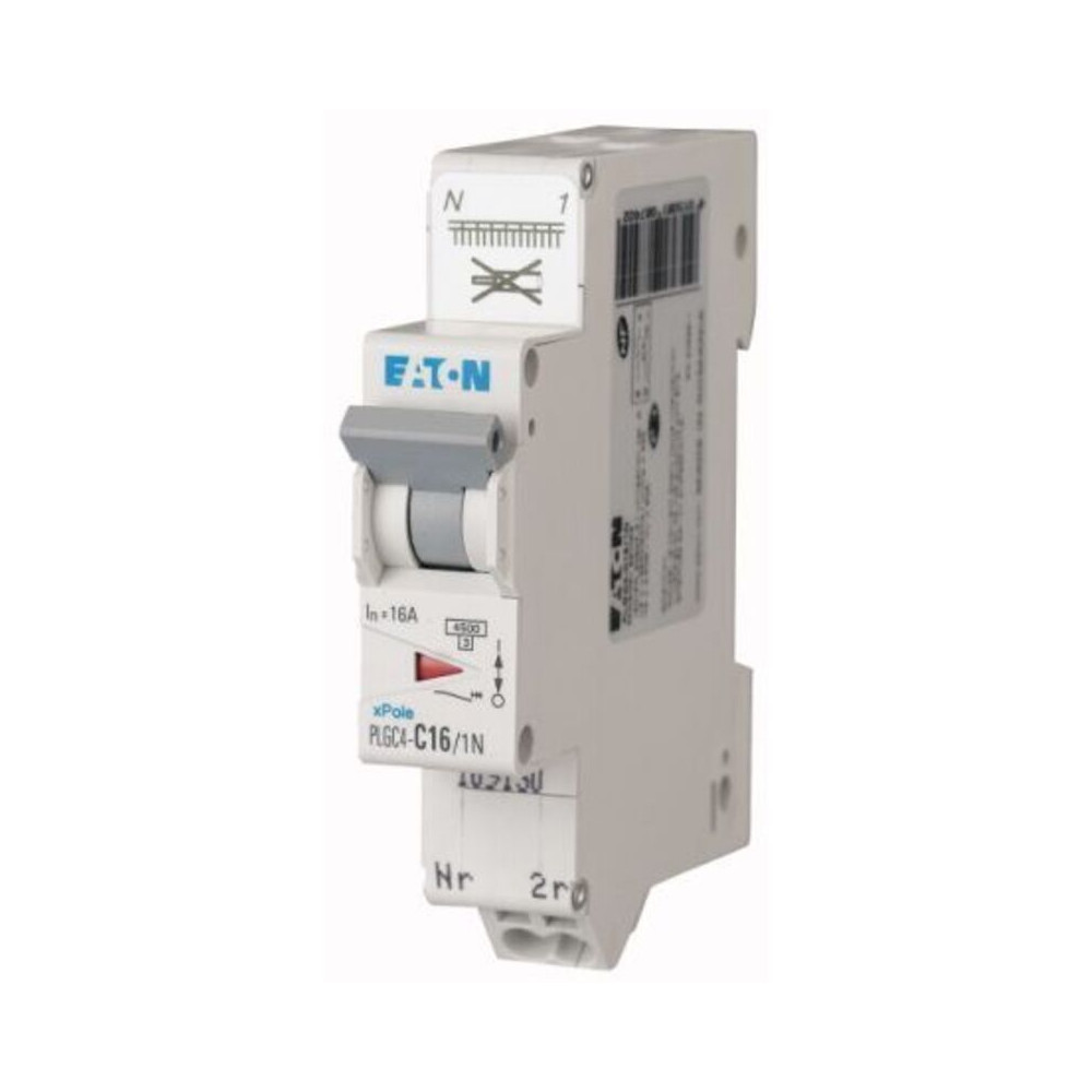 Eaton - Disjoncteur auto 20A plg, Ph+N, borne à ressort, 4,5kA (en 60898) courbe c