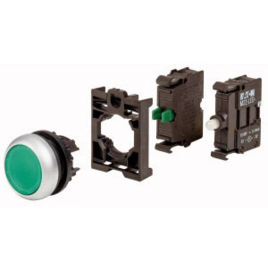 110930 M22-DL-G-K10LED-BVP Bouton-poussoir lumineux à rappel collerette plastique 1 pc(s) - Eaton