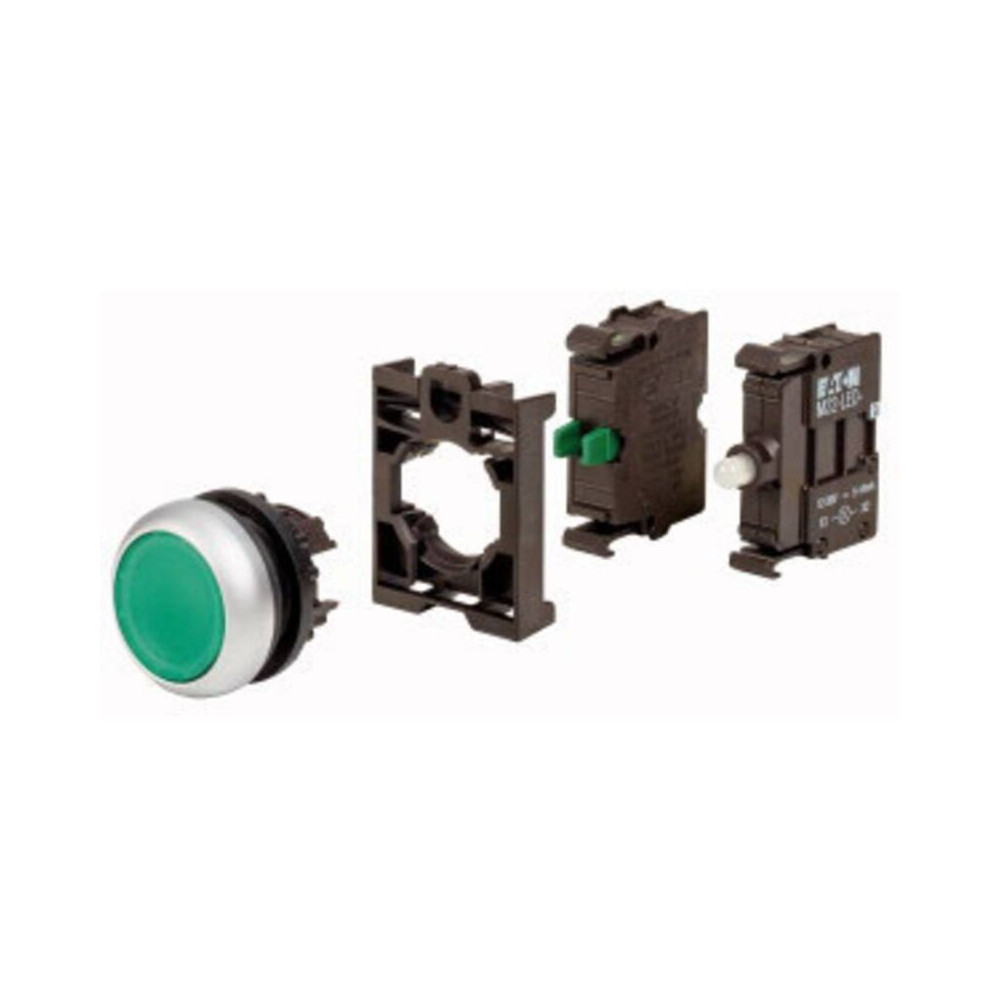 110930 M22-DL-G-K10LED-BVP Bouton-poussoir lumineux à rappel collerette plastique 1 pc(s) - Eaton