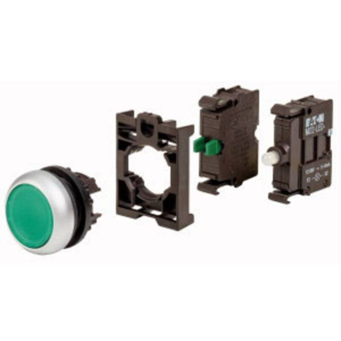 110930 M22-DL-G-K10LED-BVP Bouton-poussoir lumineux à rappel collerette plastique 1 pc(s) - Eaton
