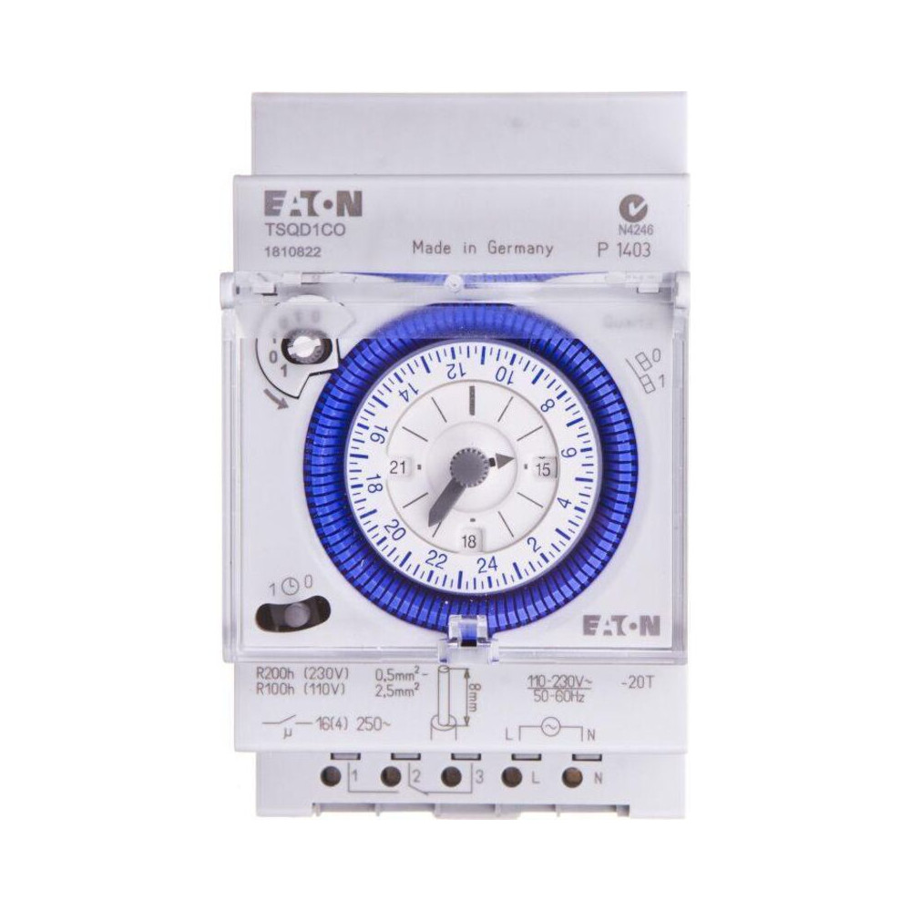 Eaton Tsqd1co Programmateur Horaire Blanc 16A