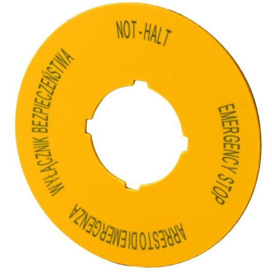 167638 Plaque De Maintien De Secours, D = 60 Mm, Jaune, Pl, En, De, It - Eaton