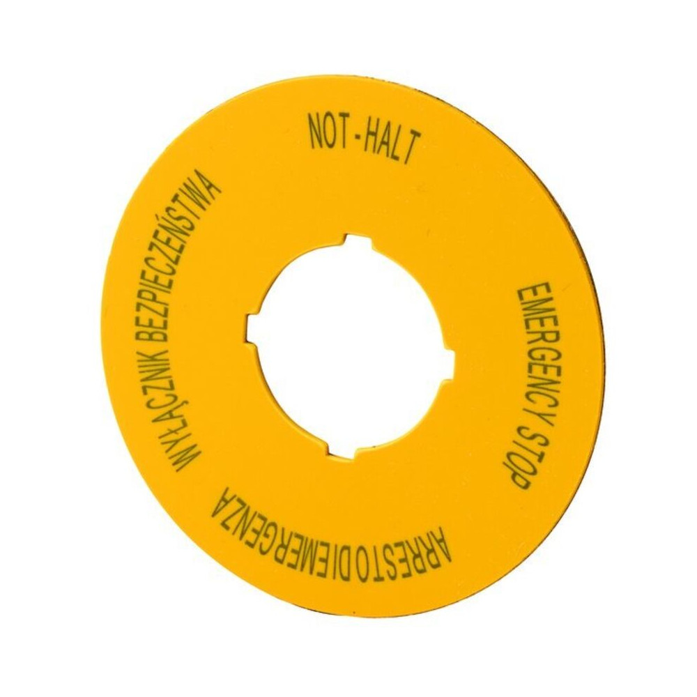 167638 Plaque De Maintien De Secours, D = 60 Mm, Jaune, Pl, En, De, It - Eaton